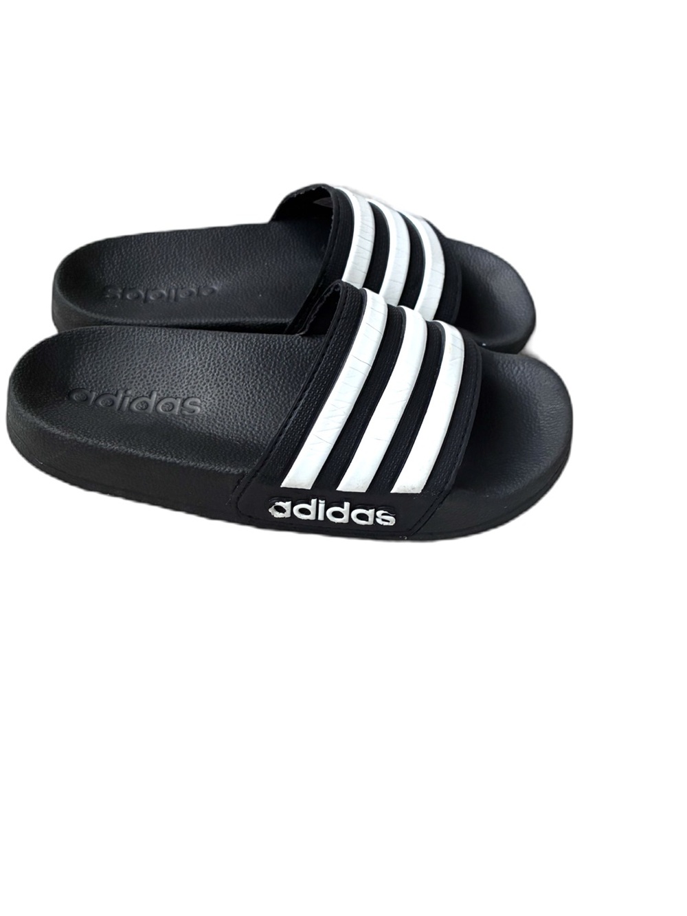 Kids adidas Slides in Black/White